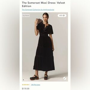 Anthropologie Somerset Maxi Dress: Velvet Edition (black velvet maxi dress)